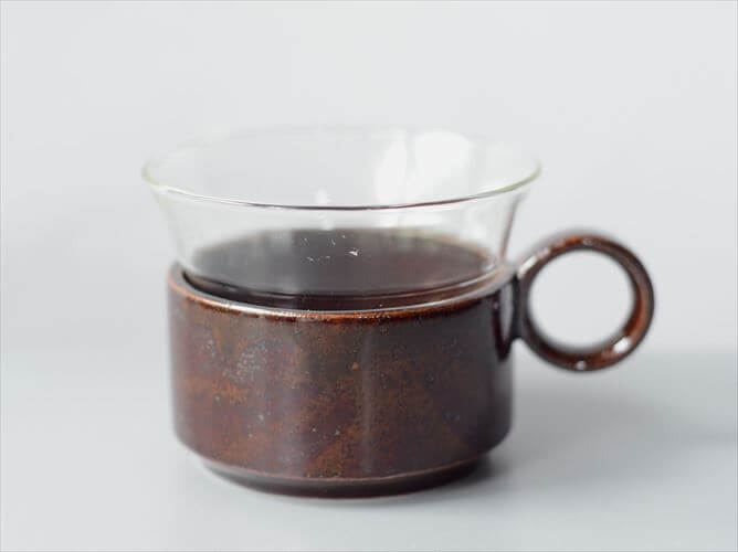 デンマーク製 KNABSTRUP ガラスと陶器のカップ ナブストラップ 北欧 食器 ヴィンテージ アンティーク_251106