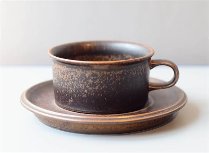 ARABIA アラビア ルスカ ティーカップ＆ソーサー Ruska 北欧食器 フィンランド 陶器 北欧 ヴィンテージ アンティーク_260203