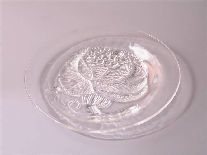 フィンランド製 Nuutajarvi ARABIA Pioni 21cm ガラスプレート ヌータヤルヴィ アラビア ピオニ Oiva Toikka ヴィンテージ_260304