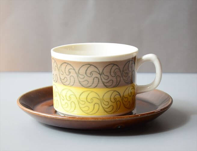 スウェーデン製 Gefle EK カップ＆ソーサー ゲフレ エーク Upsara Ekeby 北欧食器 磁器 陶器 アンティーク_260312