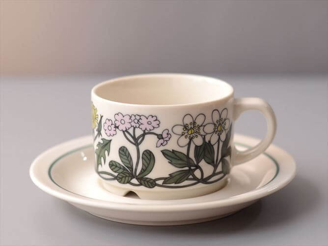 ARABIA アラビア Flora カップ＆ソーサー フローラ Esteri Tomulaの名作 北欧 ヴィンテージ アンティーク
