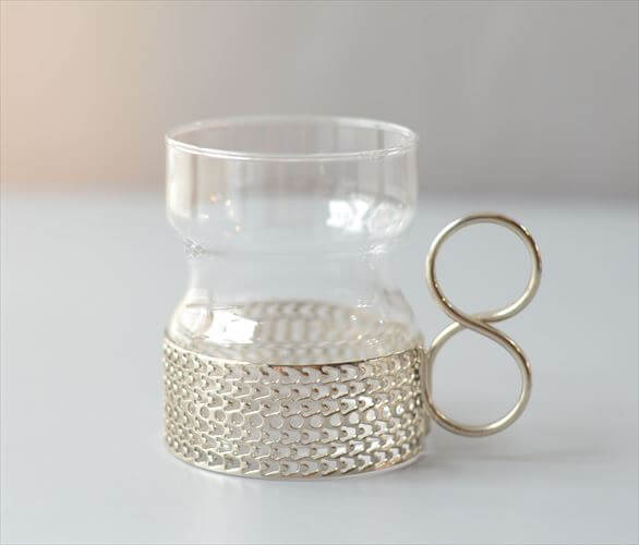 iittala イッタラ Tsaikka ツァイッカ グラスカップ クリア×シルバー ホルダー ガラス 北欧 ヴィンテージ_260522