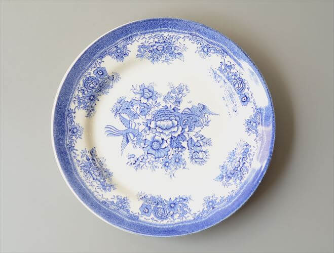 ノルウェー製 Egersund 青い鳥とお花の深皿 22cm スーププレート イーエスン ピクチャープレート 北欧 ヴィンテージ_260727