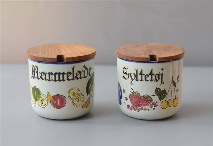 デンマーク製 KNABSTRUP Pernille キャニスター 2個セット ジャムポット ナブストラップ 北欧 食器 ヴィンテージ_260907