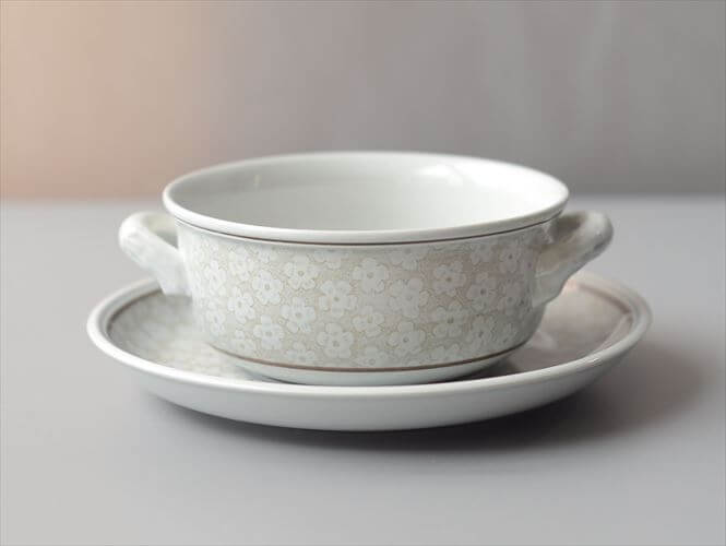 ドイツ製 VILLEROY&BOCH Dalarna 両手付きスープボウル＆ソーサー ビレロイ＆ボッホ ダラーナ 陶器 ヴィンテージ_260915
