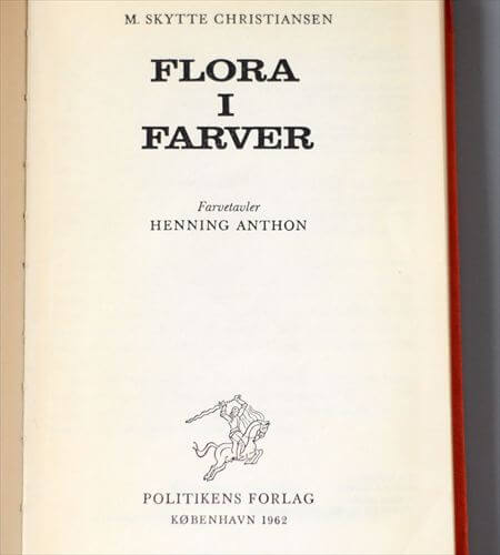 デンマークのイラスト植物図鑑 北欧やヨーロッパの植物誌 洋書 Flora I Farver アンティークブック ディスプレイ 古書