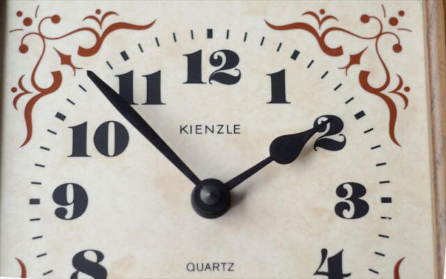 ドイツ製 KIENZLE 木製x陶器 壁時計 壁掛け ウッドxセラミック