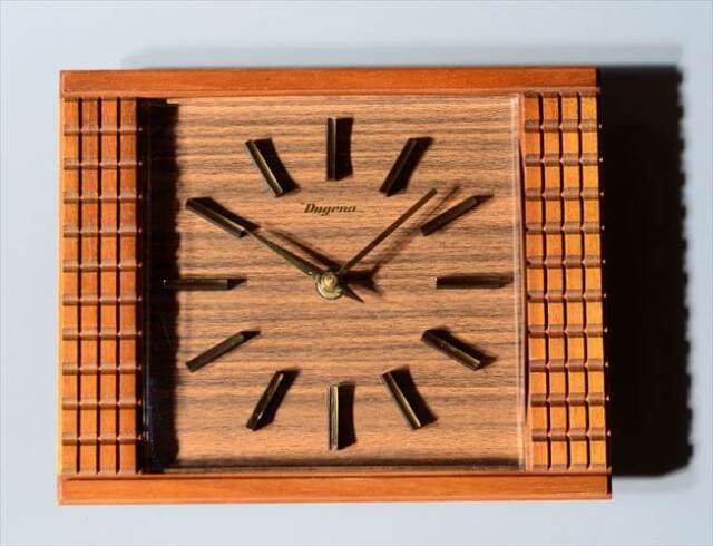 ドイツ製 Dugena 木製 壁時計 壁掛け時計 ドゥゲナ 木製 クロック ミッドセンチュリー ヴィンテージ アンティーク