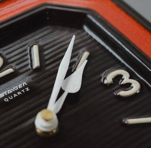 訳あり ドイツ製 Staiger クールなブラックxオレンジ陶器 壁時計 新品