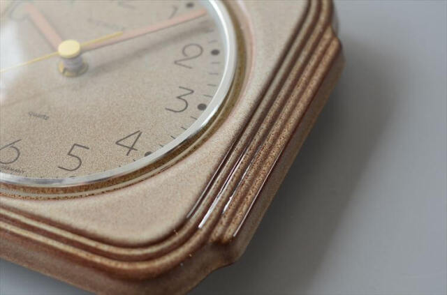 ドイツ製 KIENZLE クールな釉調の陶器 壁時計 キンツレー 電池式 セラミック 壁掛け時計 アンティーク
