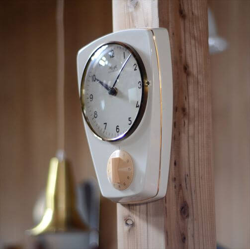 ドイツ製 KIENZLE 陶器 キッチン壁時計 キンツレー 電池式 セラミック タイマー付きクロック 壁掛け時計 アンティーク