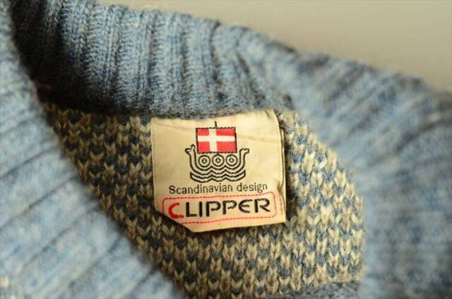 デンマーク製 CLIPPER 雪柄ノルディック セーター 52/L 北欧 ウール