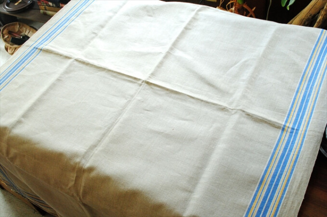 ドイツ アンティーク リネン マングルクロス 希少カラー 290x92cm 大判サイズ ヴィンテージ ファブリック テキスタイル