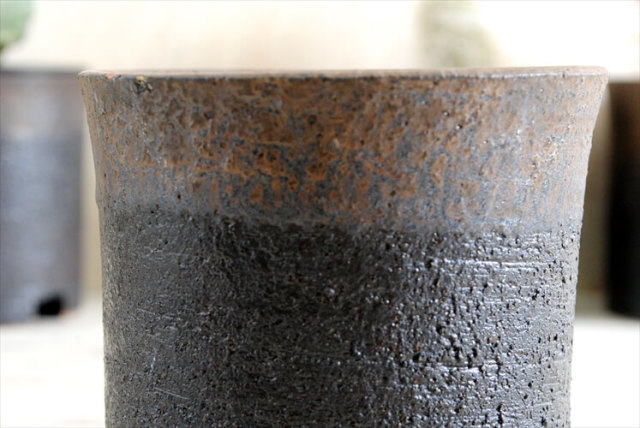新品 信楽焼 寸胴鉢 金彩 3.5号 陶器鉢 植木鉢 おしゃれ サボテン 塊根植物 コーデックス アガベ 多肉植物に