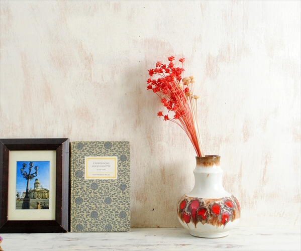 東ドイツ製 ヴィンテージ Strehla 陶器の花瓶 Fat Lava 花器 一輪挿し ミッドセンチュリー期 フラワーベース アンティーク 0623