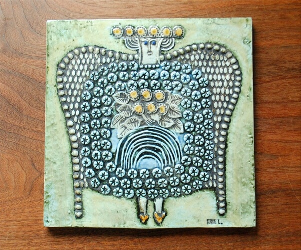 リサラーソン UNIK DAM 陶板 Lisa Larson ユニック 女王 Gustavsverg スウェーデン 北欧アンティーク