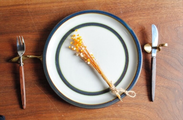 ノルウェー製 Martha チークハンドル フォークとナイフセット 18cm 北欧 カトラリーチーク材 アンティーク