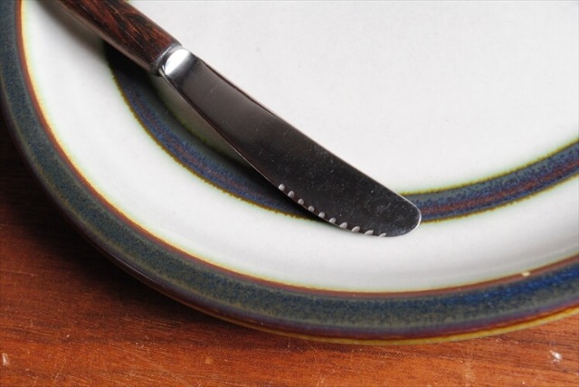 ノルウェー製 Martha チークハンドル フォークとナイフセット 18cm 北欧 カトラリーチーク材 アンティーク