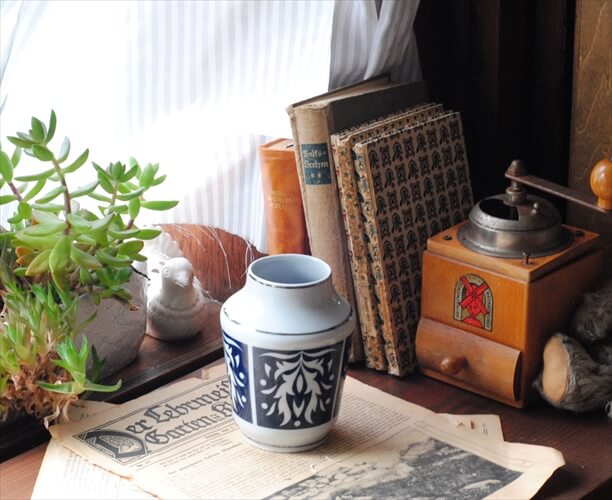 ドイツから ヴィンテージ 陶器の花瓶 花器 Art pottery フラワーポット 一輪挿し フラワーベース アンティーク_230613