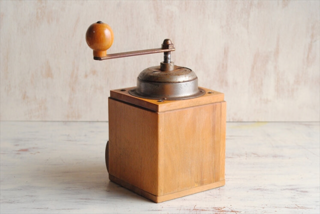 訳あり 簡易掃除済み ドイツ製 ヴィンテージ 木製 コーヒーミル 手動  