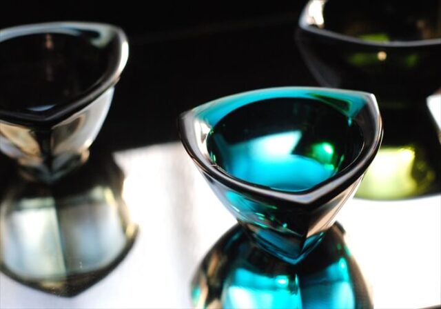 フィンランド製 NUUTAJARVI Bulles Eye ガラス トレー ボウル Kaj Franck カイ・フランク ヌータヤルヴィ 北欧 ガラス アンティーク