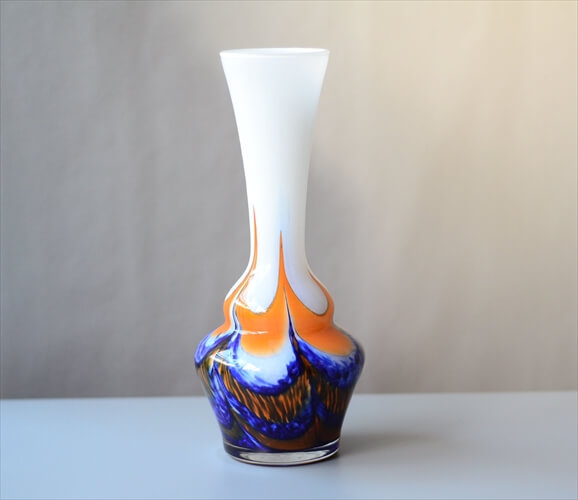 1970年代 イタリア製 Carlo Moretti Murano ガラスの花瓶 26cm高 
