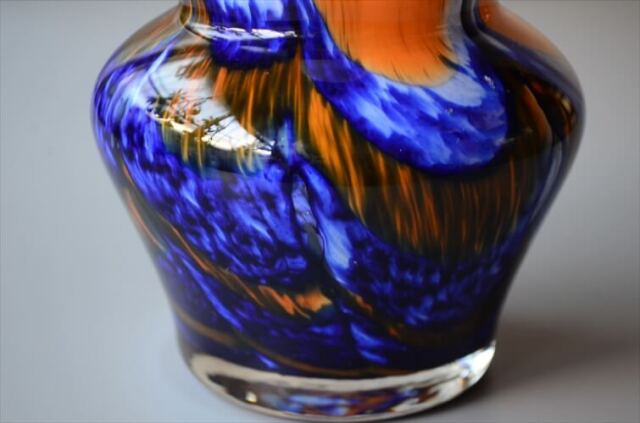 1970年代 イタリア製 Carlo Moretti Murano ガラスの花瓶 26cm高 