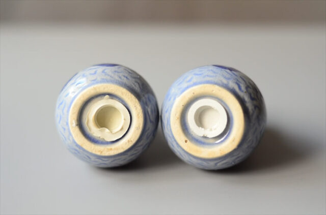ドイツから レモン柄のソルト&ペッパー スパイスポット 陶器