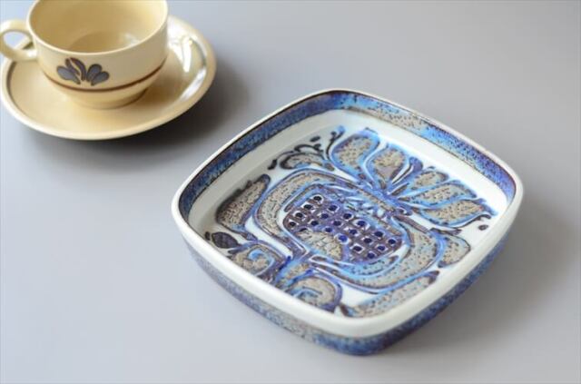 Royal Copenhagen Fajance Tenera スクエアトレー 17cm プレートロイコペ ロイヤルコペンハーゲン 北欧 ヴィンテージ_240621