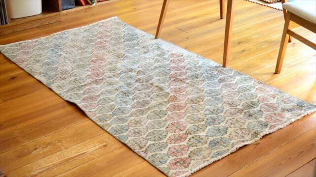 トルコ Isparta産 オールドキリム ラグ 180x98cm リビング アウトドア キャンプラグとしても 絨毯 カーペット ウール
