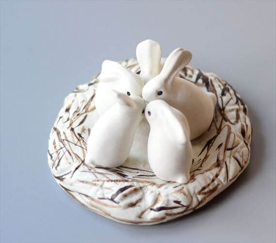 Arabia Helja Liukko-Sundstrom Bunny Nest フィギュア アラビア ヘルヤ リウッコ ウサギの巣 フィンランド 北欧