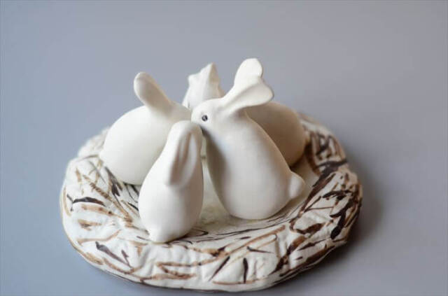 Arabia Helja Liukko-Sundstrom Bunny Nest フィギュア アラビア ヘルヤ リウッコ ウサギの巣 フィンランド 北欧