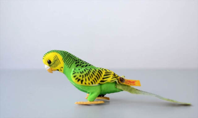 シュタイフ　インコ　ハンシー　ぬいぐるみ ドイツ製 Steiff Hansi セキセイインコ シュタイフ ハンシー