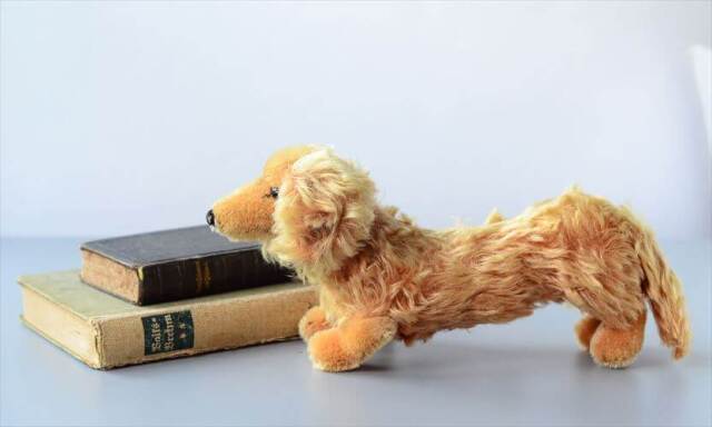 1949-80年代 ドイツ製 Steiff イヌ Dachshund Waldi ぬいぐるみ ドール フィギュア アンティーク ヴィンテージ_250206