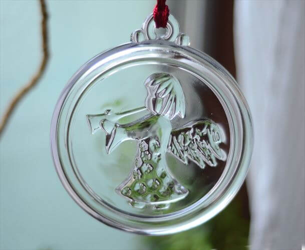 デンマークより ラッパを吹く天使のガラスオーナメント サン