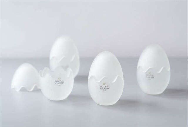 デンマーク製 Holmegaard ガラスのエッグカップ ホルムガード 小物入れ トレイ 北欧 ヴィンテージ アンティーク_250305