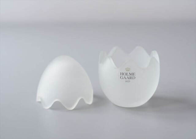 デンマーク製 Holmegaard ガラスのエッグカップ ホルムガード 小物入れ トレイ 北欧 ヴィンテージ アンティーク_250305