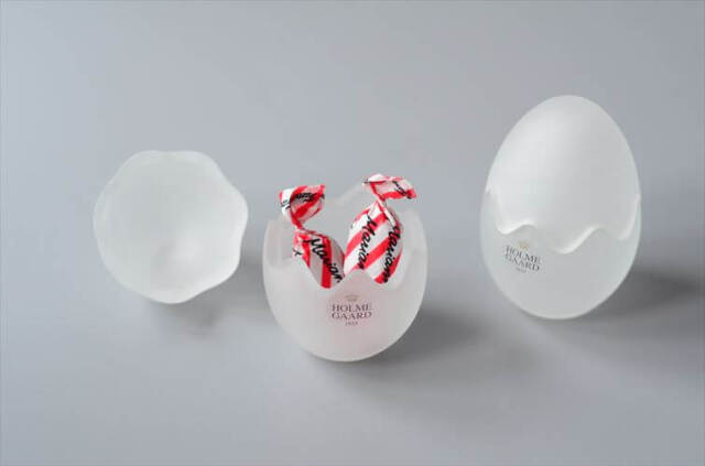 デンマーク製 Holmegaard ガラスのエッグカップ ホルムガード 小物入れ トレイ 北欧 ヴィンテージ アンティーク_250305