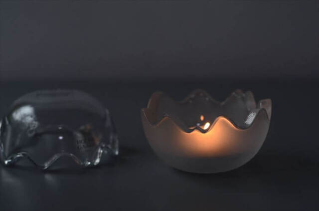 デンマーク製 Holmegaard 卵型 ガラスの容器 8.5径 ホルムガード 小物入れ トレイ キャンドルホルダー MICHAEL BANG 北欧 _250305