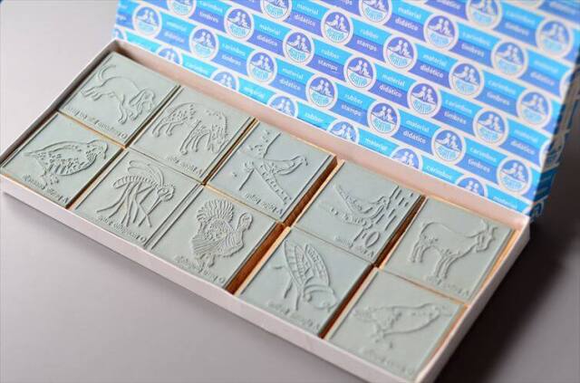 デッドストック ポルトガル AGATHA社製 かわいい動物や虫の教材スタンプ 10個セット ハンコ ヴィンテージ アンティーク