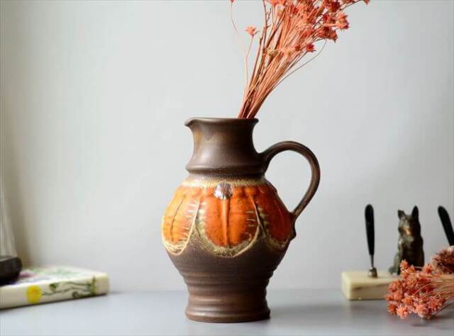 ドイツ製 ヴィンテージ Uebelacker Keramik Fat Lava Vase 花瓶 花器