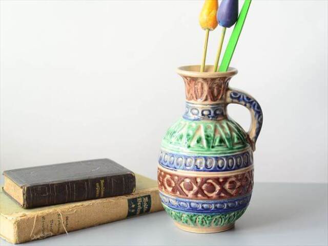 ドイツ製 ヴィンテージ Bay Keramik Vase 花瓶 花器 ファットラバー ミッドセンチュリー フラワーベース アンティーク_250424