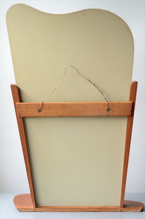 デンマーク製 1960年代 チーク ウォールミラー 53x31cm 棚付き
