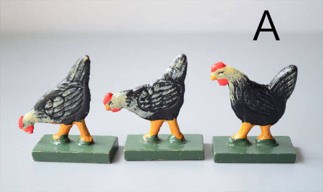 ドイツ エルツ山地製 かわいい木製の動物オブジェ にわとり 置物 アートピース フィギュア ヴィンテージ_250523