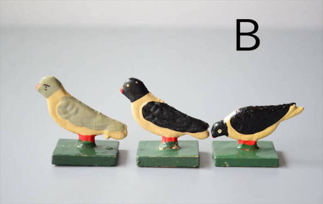 ドイツ エルツ山地製 かわいい木製の動物オブジェ あひる 鳩 置物 アートピース フィギュア ヴィンテージ_250523