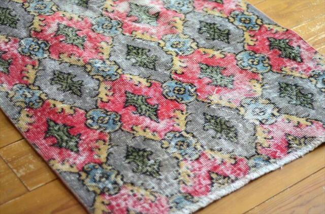 トルコ Isparta産 オールドキリム ラグ 200x88cm リビング アウトドア キャンプラグとしても 絨毯 カーペット ウール