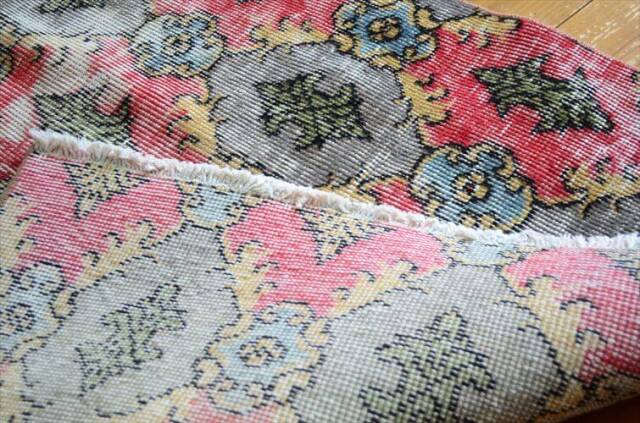 トルコ Isparta産 オールドキリム ラグ 200x88cm リビング アウトドア キャンプラグとしても 絨毯 カーペット ウール