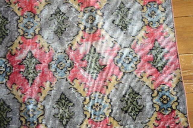 トルコ Isparta産 オールドキリム ラグ 200x88cm リビング アウトドア キャンプラグとしても 絨毯 カーペット ウール