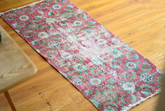 トルコ Isparta産 オールドキリム ラグ 180x80cm リビング アウトドア