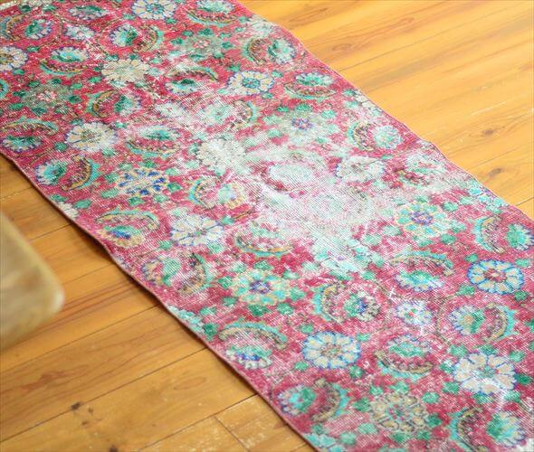 トルコ Isparta産 オールドキリム ラグ 180x80cm リビング アウトドア